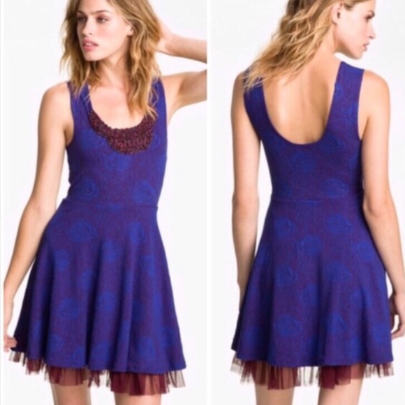 Free People Dresses & Skirts - FREE PEOPLE ‘Rock Princess’ Purple Skater Dress